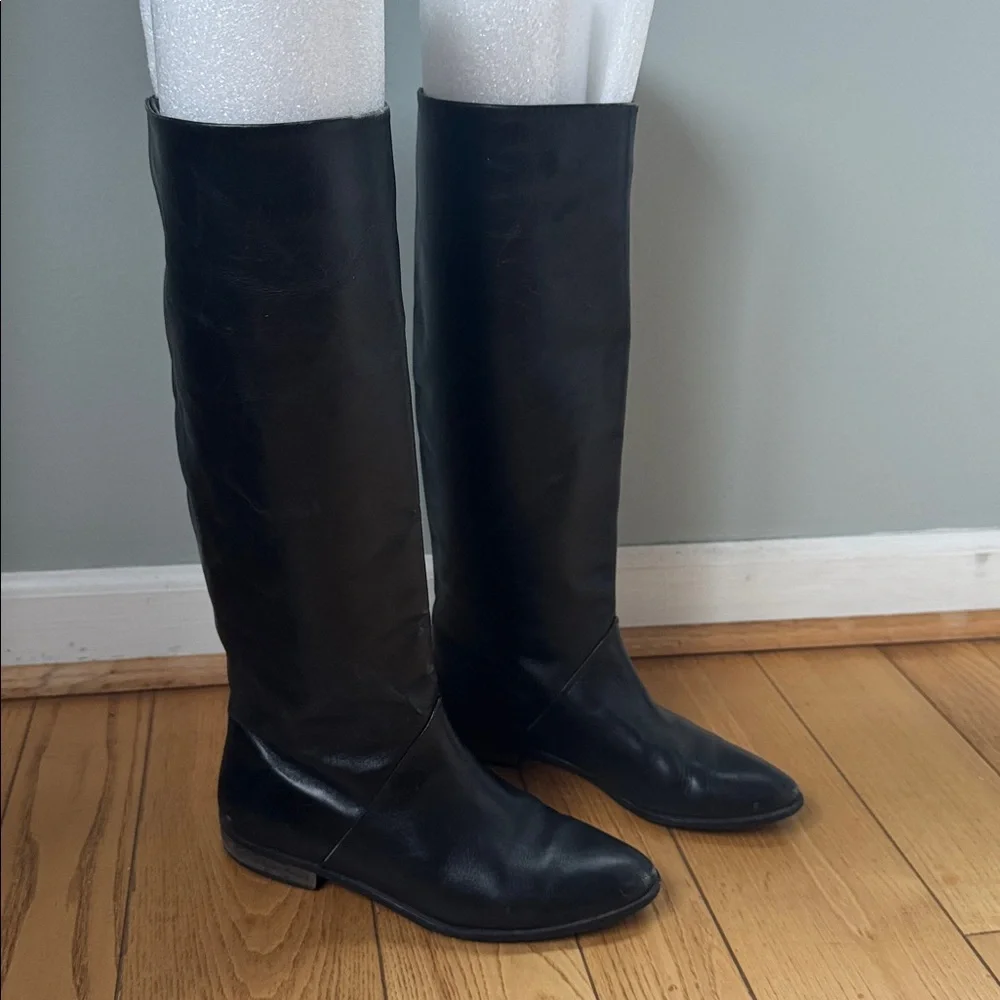 J Peterman black high low heeled riding boot vintage size 6.5 - Picture 8 of 15